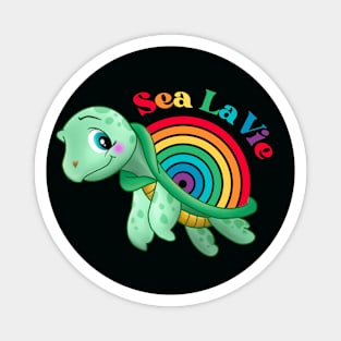 Sea La Vie Happy Rainbow Turtle Magnet